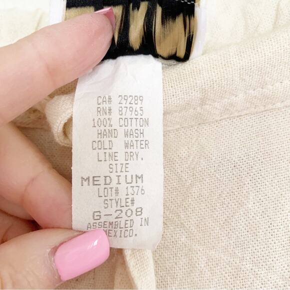 Elan 2 PC Set Cream Sleeveless Crop Top and Tie Front Wide Leg Pants Medium - Picture 12 of 12